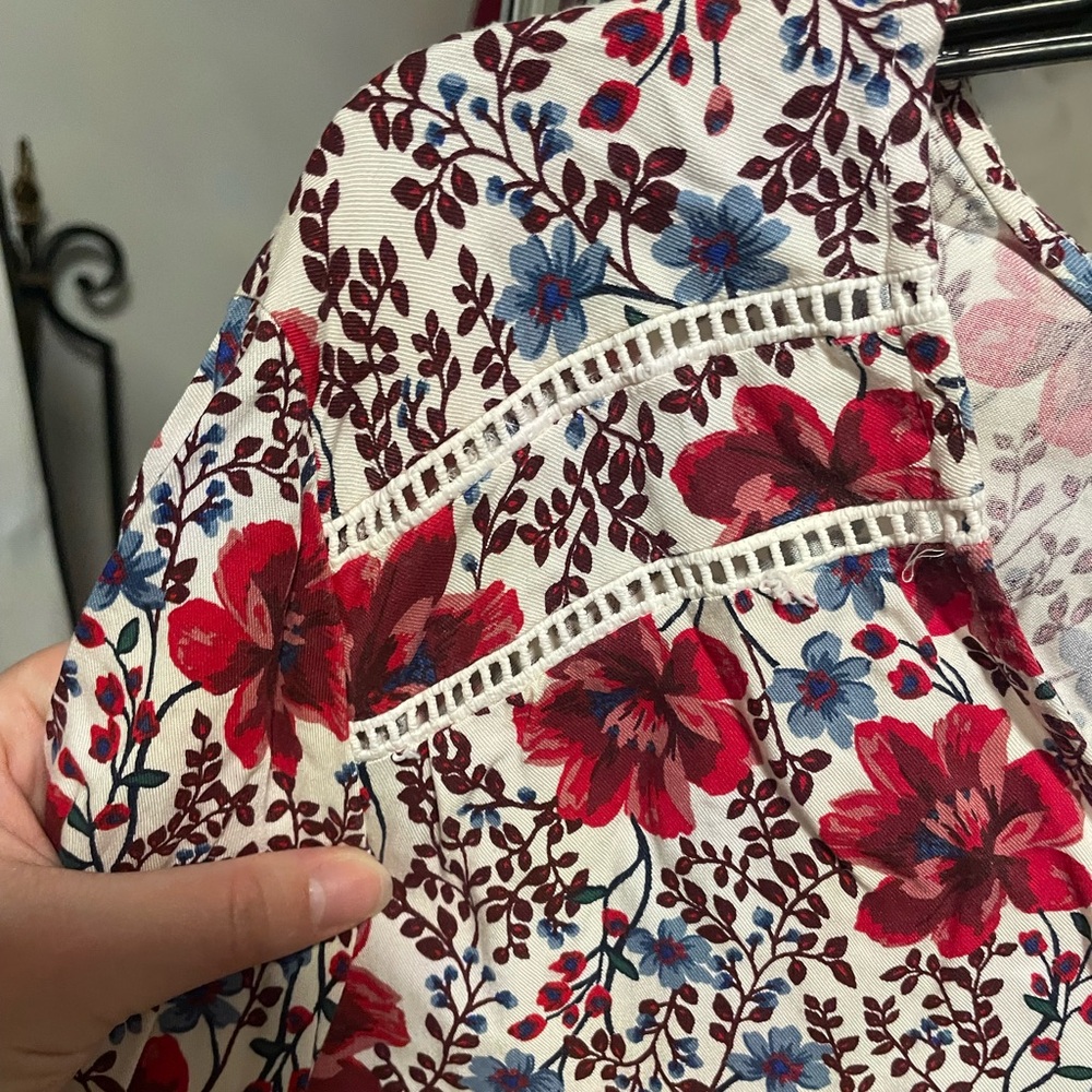 Old Navy Red & Blue Floral Dress - Picture 4 of 6